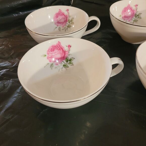Imperial Rose Fine Bone China #6702 Set of 6 Coffee/tea Cups 4"x2" - Picture 4 of 10